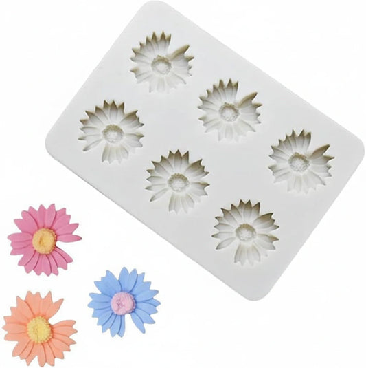6 Cavity Daisy Flower Mold