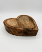 Wooden heart-shaped box on a white background